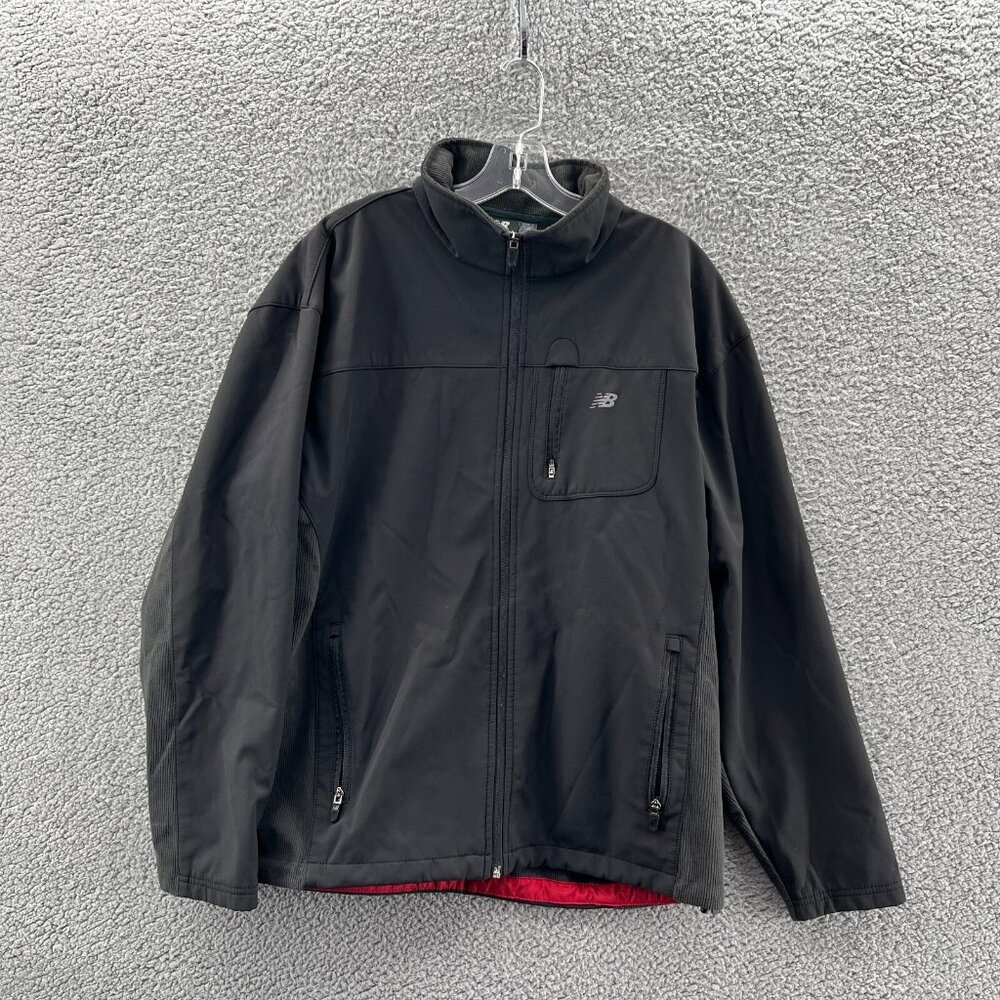 New Balance Soft Shell Full Zip Jacket Mens Large Black